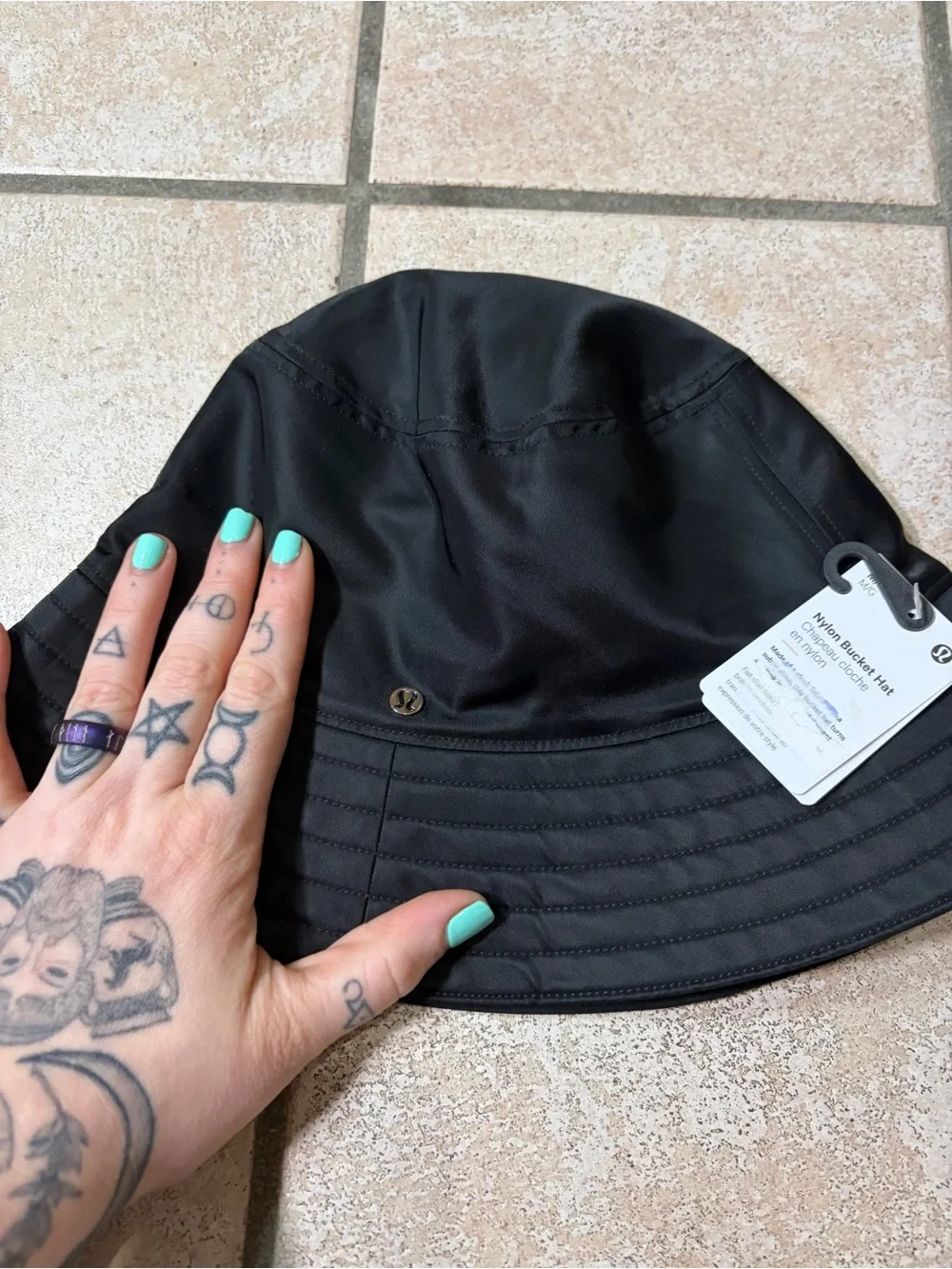 NWT Lululemon Nylon Bucket Hat (Black) Size M/L